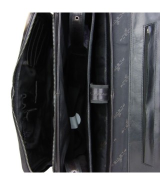 Quartz volnerf leren 15,6 inch 3 vaks zwart