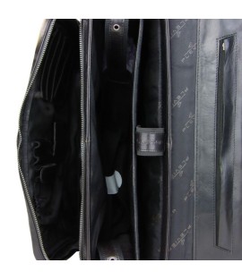Quartz volnerf leren 15,6 inch 3 vaks zwart